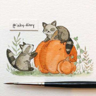 可爱小动物头像  绘师  inky diary