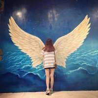 带天使翅膀的女生 相伴走过两年时光的人.