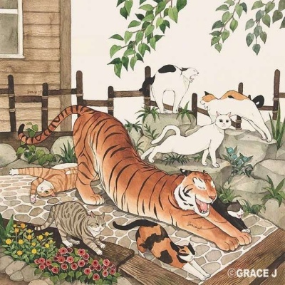 ?猫咪与老虎的生活:可爱又治愈