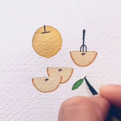 食物手绘/头像/韩国插画师구예주笔下的可爱小彩铅